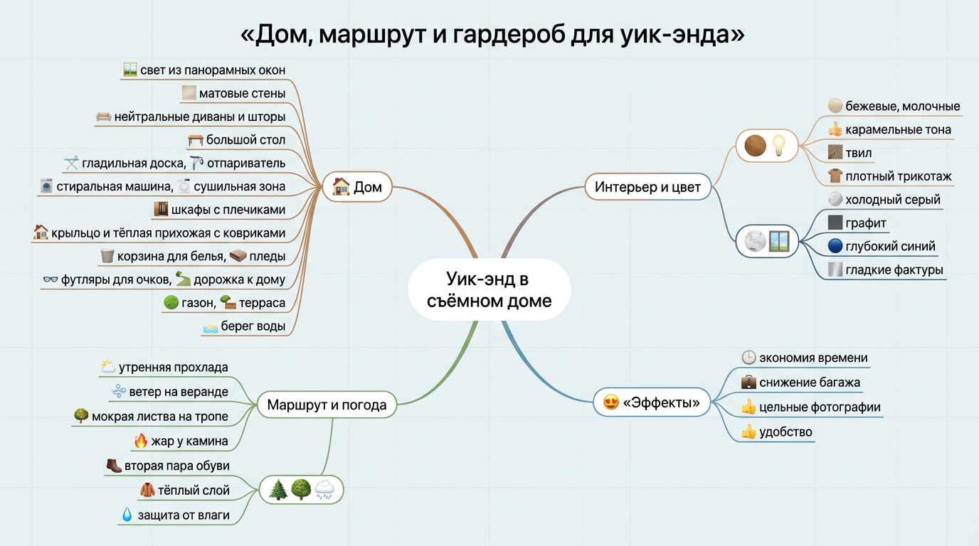 Дом, маршрут и гардероб для уик-энда